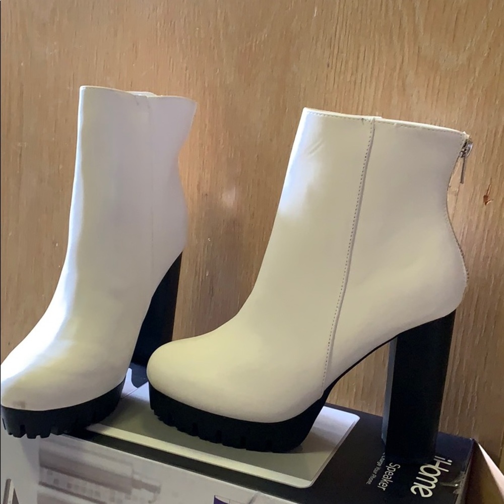 White bootie heels!